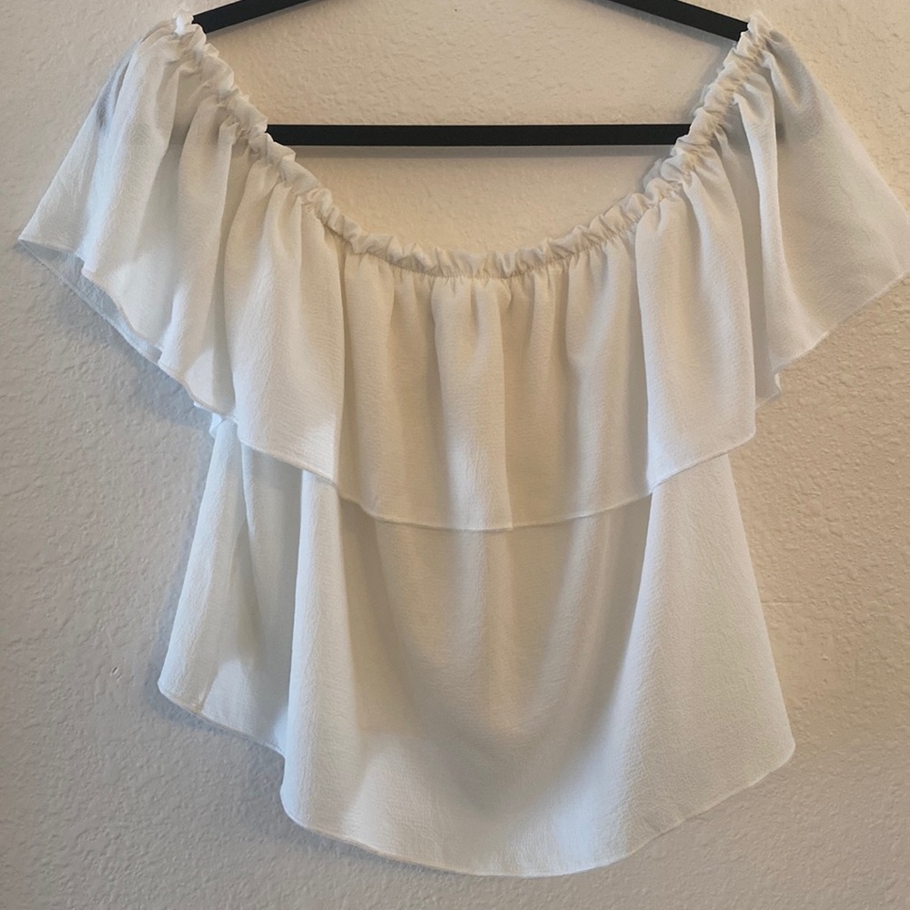 Meghan LA White Off the Shoulder Top